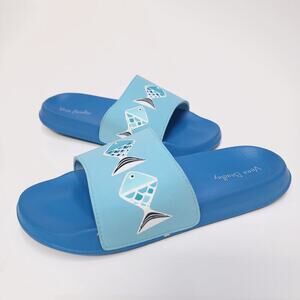 Vera Bradley Sandals S 5 - 6 Go Fish Beach Slide Blue Summer Sandal Womens​
